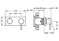 HANSAMATRIX, Cover part for bath and shower faucet, 44519503