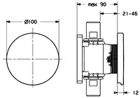 HANSA, Cover plate, d 100 mm, 44820000