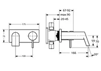 HANSASTELA, Piastra per miscelatore lavabo, 44902103