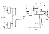 HANSAVANTIS, Wannenfüll- und Brausebatterie, 52442173