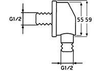 HANSA, Wall coupling for shower hose, 52520100