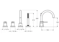 HANSADESIGNO, Fertigmontageset für Wanne/Brause, 53122073