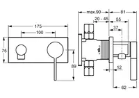 HANSALOFT, Cover part for shower faucet, 57639503