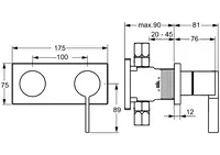 HANSALOFT, Cover part for bath and shower faucet, 57649503