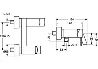 HANSASTELA, Wannenfüll- und Brausebatterie, 57742101