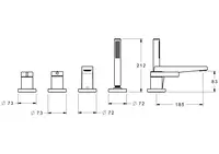 HANSALOFT, Fertigmontageset für Wanne/Brause, 72 mm, 57752073