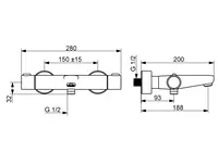 HANSAPRISMA, Wannenfüll- und Brausebatterie, 58102101