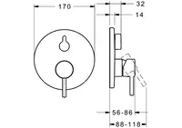 HANSAVANTIS Style, Piastra per miscelatore vasca-doccia, 82603077