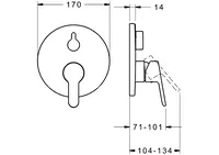 HANSAPRIMO, Piastra per miscelatore vasca-doccia, 89909003