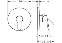 HANSAPRIMO, Piastra per miscelatore doccia, 89919003