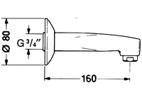 HANSAMIX, Výtokové rameno, L=160, 059821000050