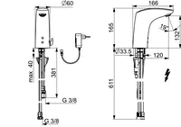 HANSAELECTRA, Umývadlová batéria, low pressure, 9/12 V, Bluetooth, 64421129