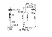 HANSAMICRA Style, Rain shower faucet, 44350230