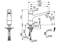 HANSATWIST, Kitchen faucet, low pressure, 09121183