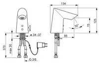 HANSAFIT, Umývadlová batéria, 9/12 V, Bluetooth, 65412009