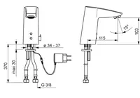 HANSAELECTRA, Wastafelkraan, 9/12 V, Bluetooth, 64912019