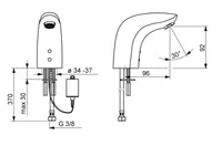 HANSAELECTRA, Robinetterie de lavabo, 6 V, Bluetooth, 64402219