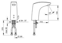 HANSAELECTRA, Washbasin faucet, 6 V, 64432210