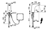 HANSAELECTRA, Umyvadlová baterie pro beztlakové ohřívače vody, 12 V, Bluetooth, 64421119