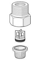 One-way valve with litter screen