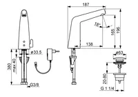 HANSADESIGNO Style, Umývadlová batéria, 9/12 V, Bluetooth, 51792221