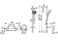 HANSAPRISMA, Brausebatterie mit Brausegarnitur, 48080121