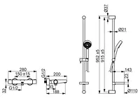 HANSAPRISMA, Bath and shower faucet with shower set, 48102131