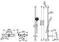 HANSAUNITA, Bath and shower faucet with shower set, 48372131