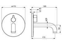 HANSAELECTRA, Cover part for washbasin faucet, 3 V, 81812101