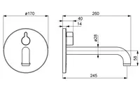 HANSAELECTRA, Kit de finition pour mitigeur de lavabo, 3 V, 81812111