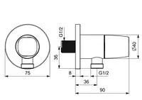 HANSALIVING, Wandanschlussbogen, G1/2, 51570163