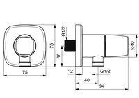 HANSALIVING, Innesto a muro per flessibile doccia, G1/2, 51570183