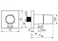 HANSALIVING, Wall coupling for shower hose, G1/2, 51570162