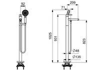 HANSAVANTIS Style, Bath faucet, floor mounting, 54832007