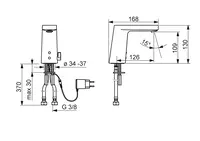 HANSASTELA, Washbasin faucet, 9/12 V, Bluetooth, 57122209