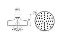 HANSAMEDIJET, Overhead shower, d 95 mm, 44290180