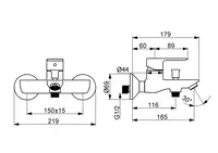 HANSABASIC, Wannenfüll- und Brausebatterie, 55442103