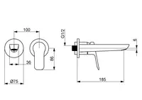 HANSABASIC, Piastra per miscelatore lavabo, 55602103