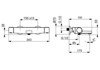 HANSAOPTIMA, Wannenfüll- und Brausebatterie, 65132201