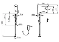 HANSAELECTRA, Washbasin faucet, low pressure, 230/9 V, Bluetooth, 92631129