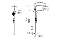 HANSAVIVA, Garniture de douche à effet pluie, 44190300