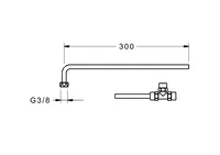 HANSAMINIMAT, Coupling pipe, L=300 mm, 66380100