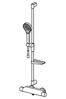 HANSAOPTIMA, Brausebatterie mit Brausegarnitur, 48130331