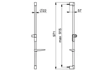 HANSAVIVA, Shower rail, L=965, 44130200