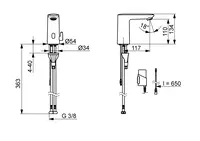 HANSAELECTRA, Washbasin faucet, 3 V, Bluetooth, 921022190005