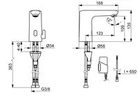 HANSAELECTRA, Robinetterie de lavabo, 3 V, Bluetooth, 92702219