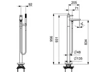 HANSALOFT, Bath faucet, floor mounting, 57762073