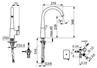 HANSADESIGNO Style, Kitchen faucet with dishwasher valve, 3 V, 51382283