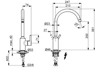 HANSAVANTIS, Kitchen faucet, low pressure, 5222116733