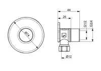 Oras Group, Angle coupling with stop valve, G3/4(1/2)-D12, 290009